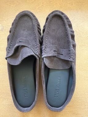 Steve Madden Dark Brown Suede Slip-On Loafers